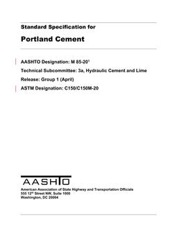 AASHTO M 85-20