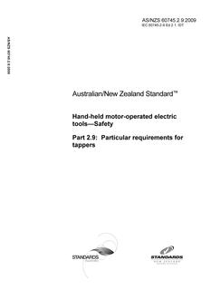 AS/NZS 60745.2.9:2009